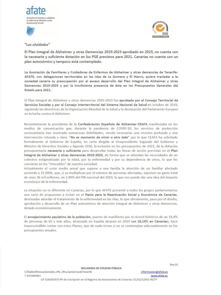 NOTA DE PRENSA – AFATE